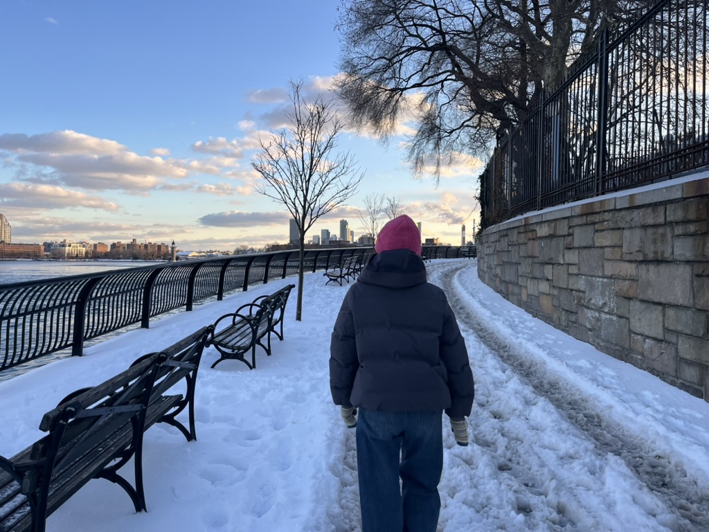 Walking in the snow
