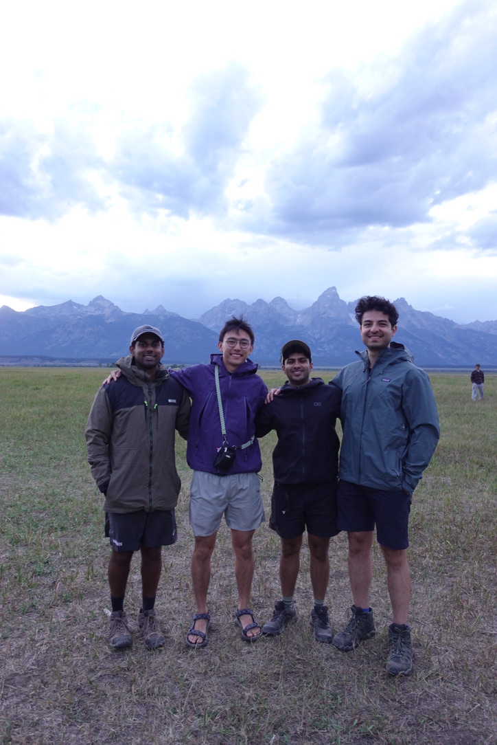 The boyz in front of the Teton range