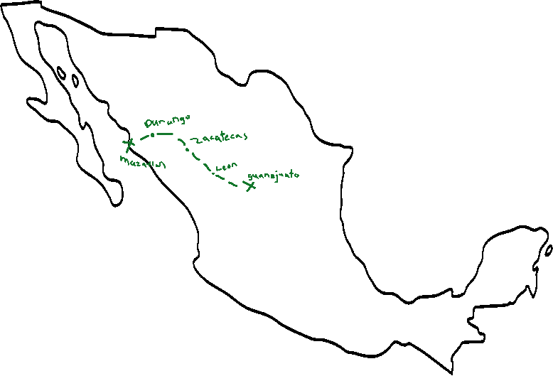 Bikepacking through Mexico a visualized gif map