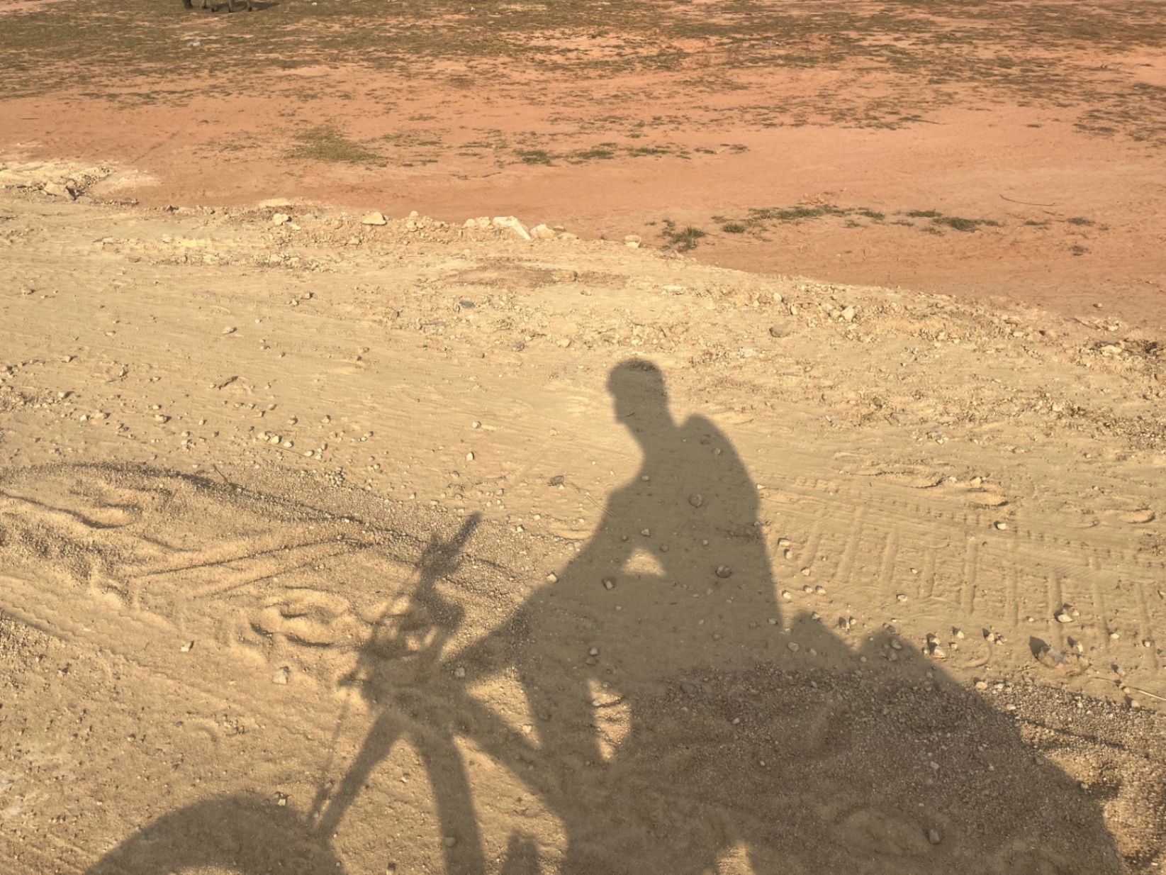 Shadow of me in the relentless heat