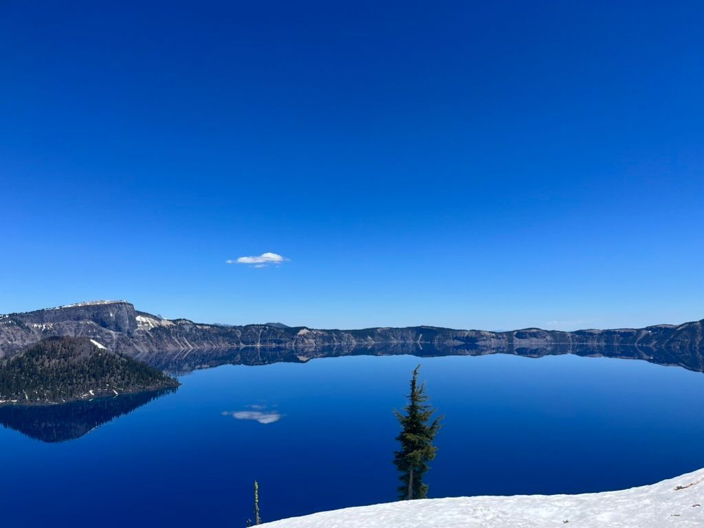 A panoramic view of Crater Lake National Park