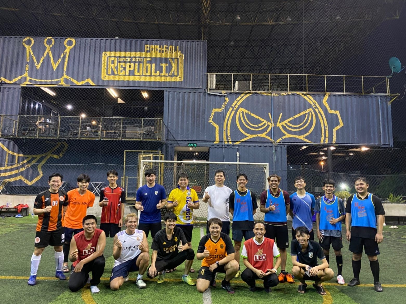 Business meeting, playing soccer with the startup guys