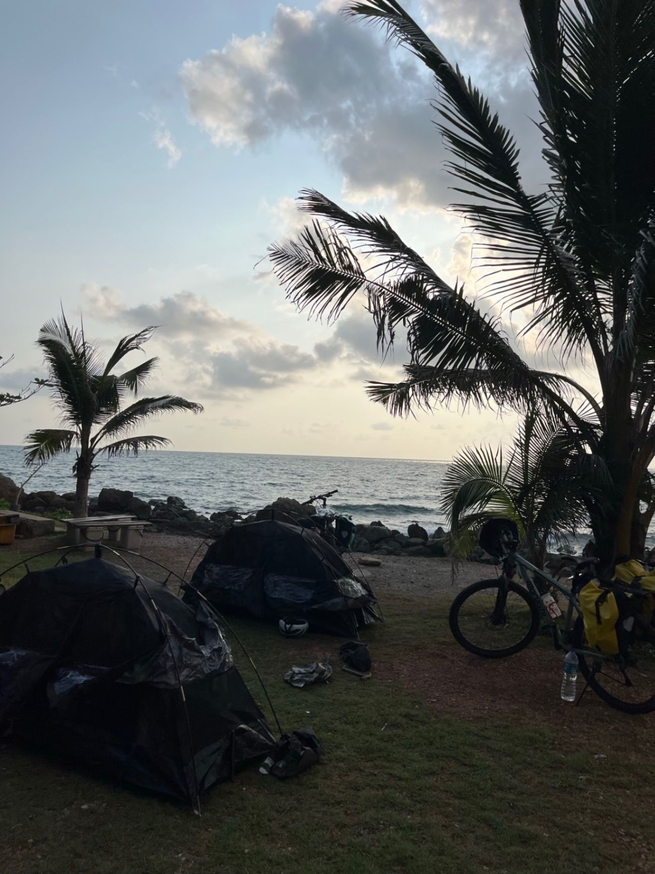 First and last time camping... Started to rain at 2 AM and the tents started to leak.