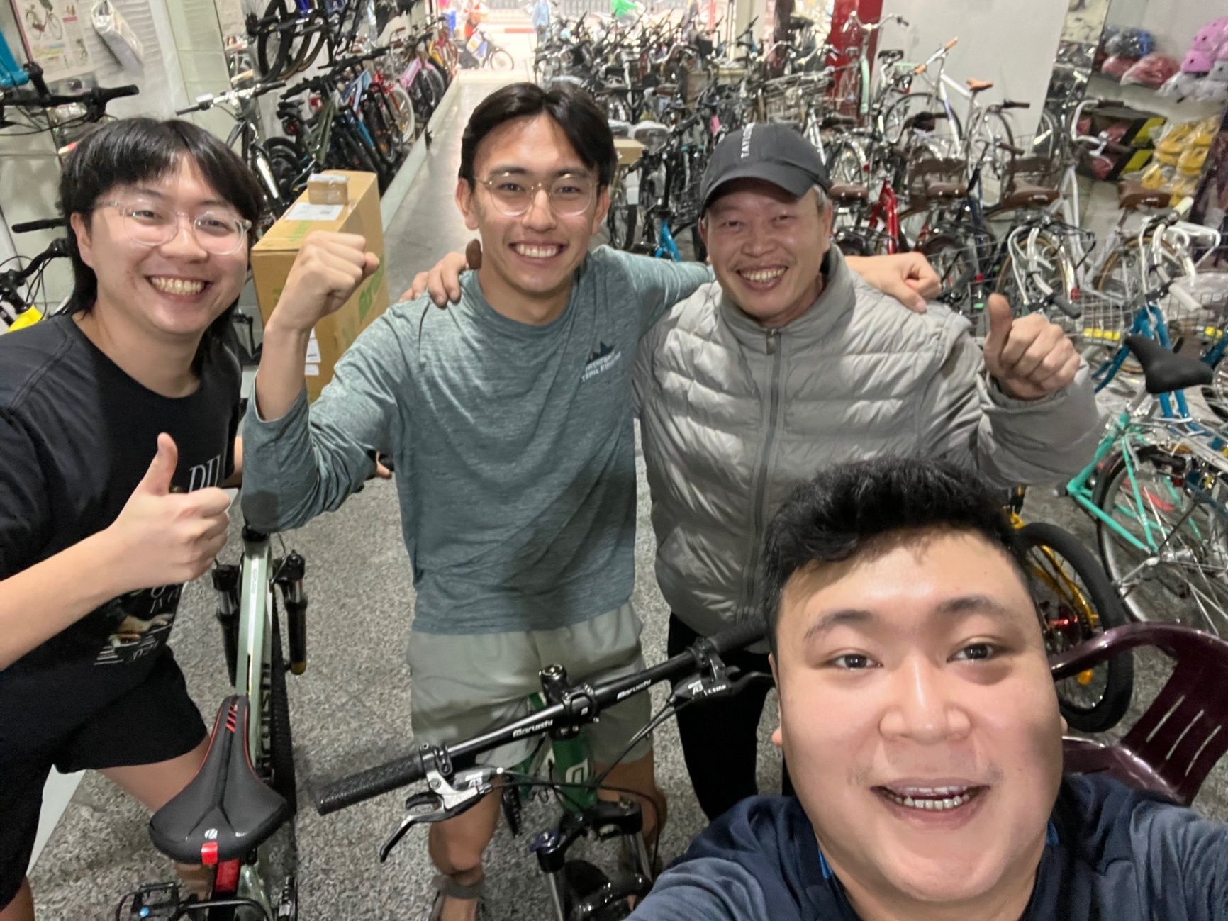 Getting our slightly suspect bikes