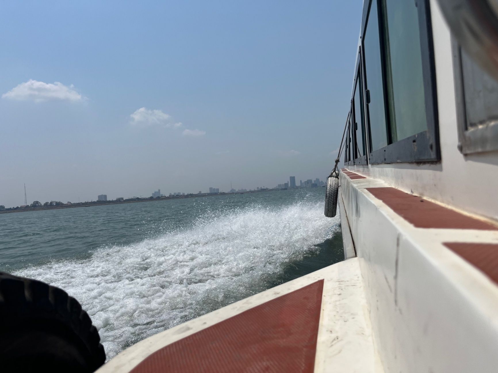 A picture of Phnom Penh from the ferry