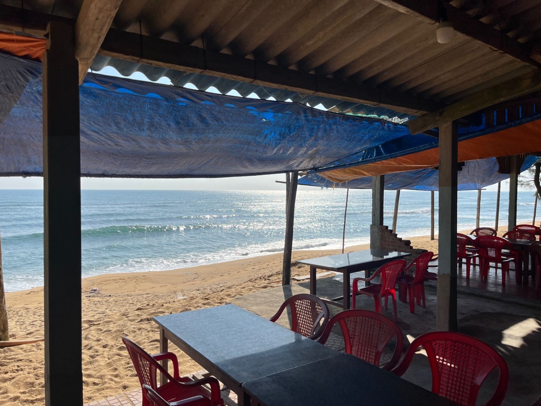Beautiful breakfast stall right next to the beach